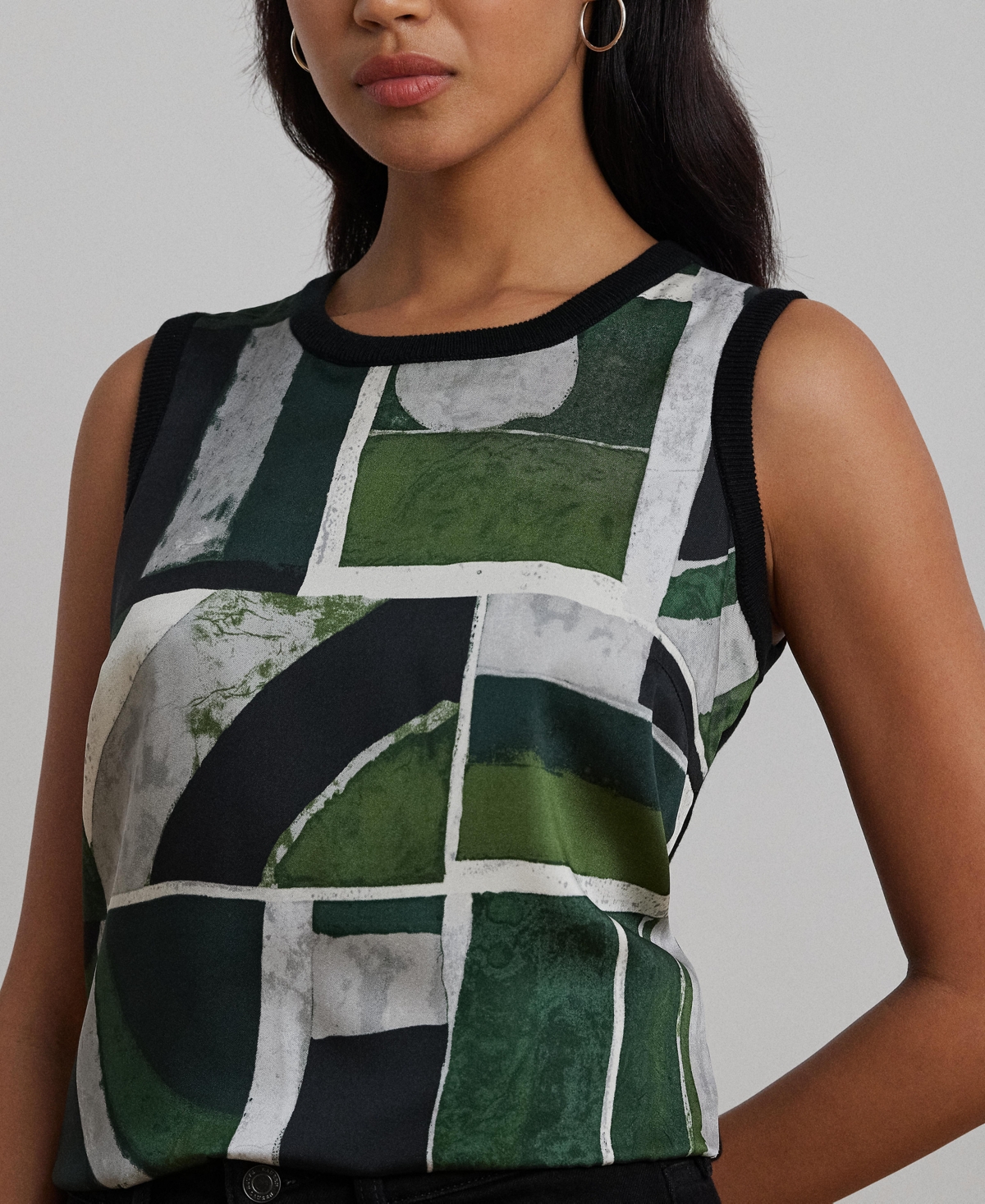 Lauren Ralph Lauren Women's Geo-Print Sleeveless Sweater, Regular & Petite