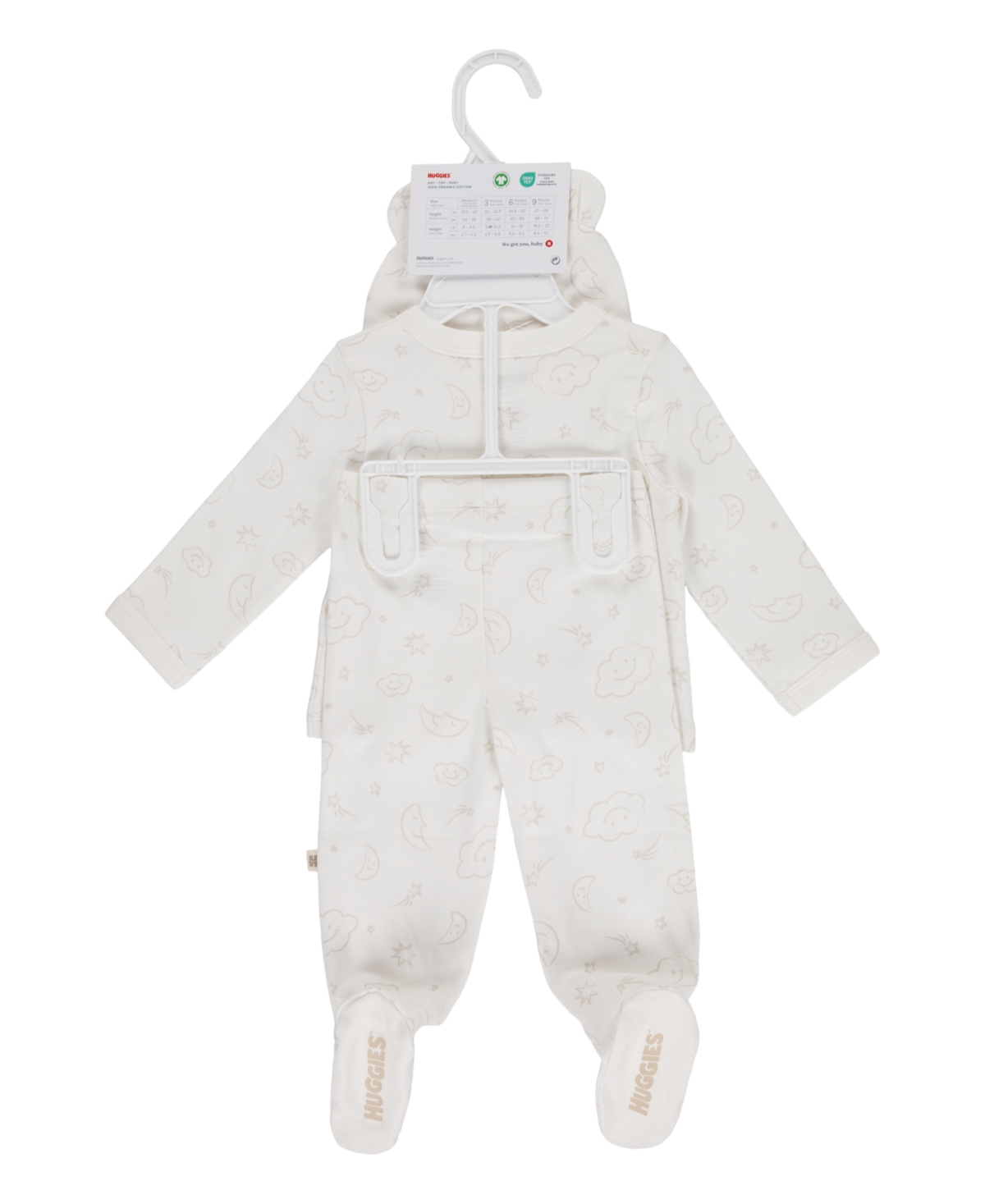 Huggies Baby Boys Long Sleeve Top, Pants And Hat 3-piece Set In  Snow White