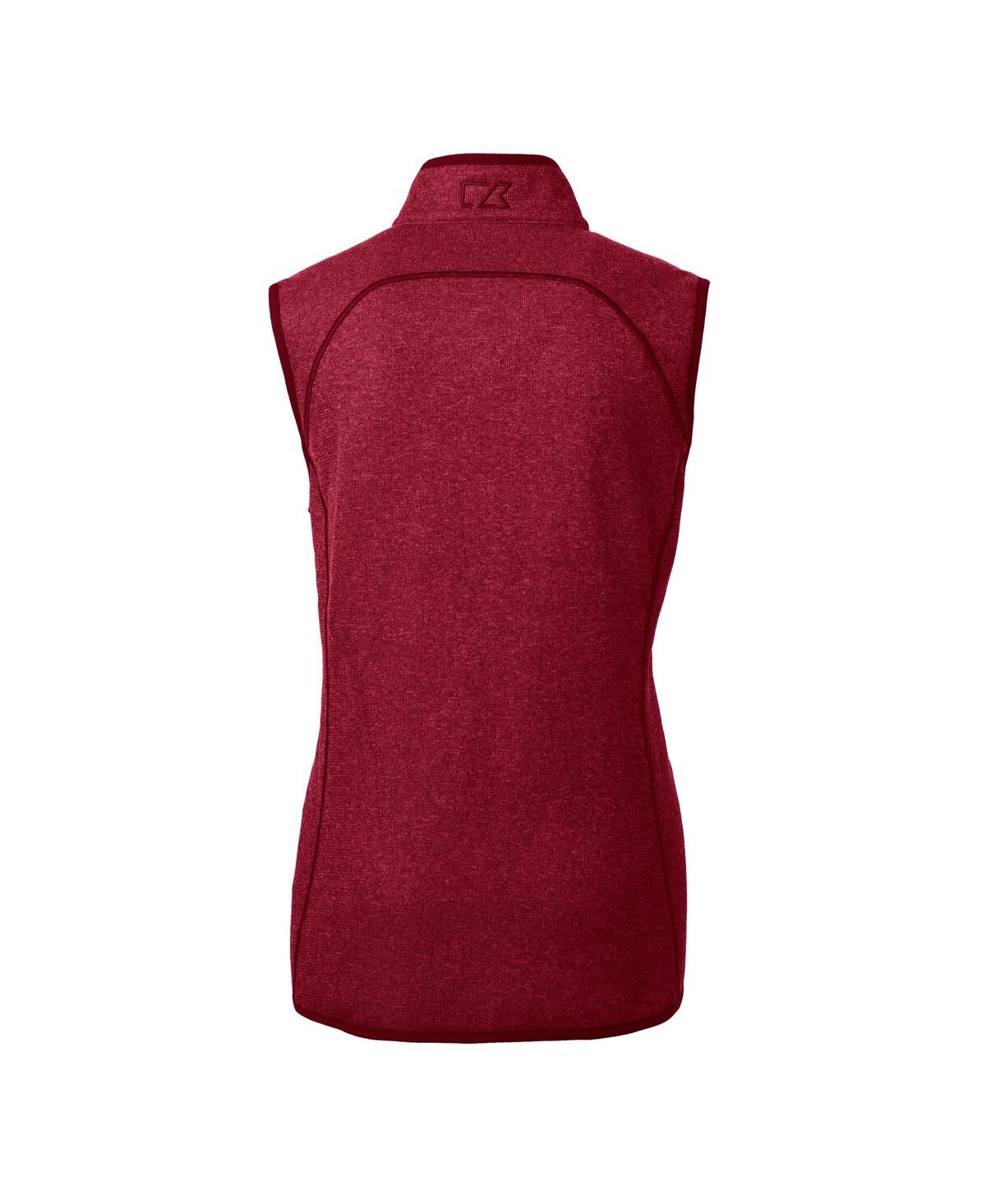 Cutter & Buck Women's Heather Red Cleveland Guardians Mainsail Sweater-knit Full-zip Vest In Heather Red