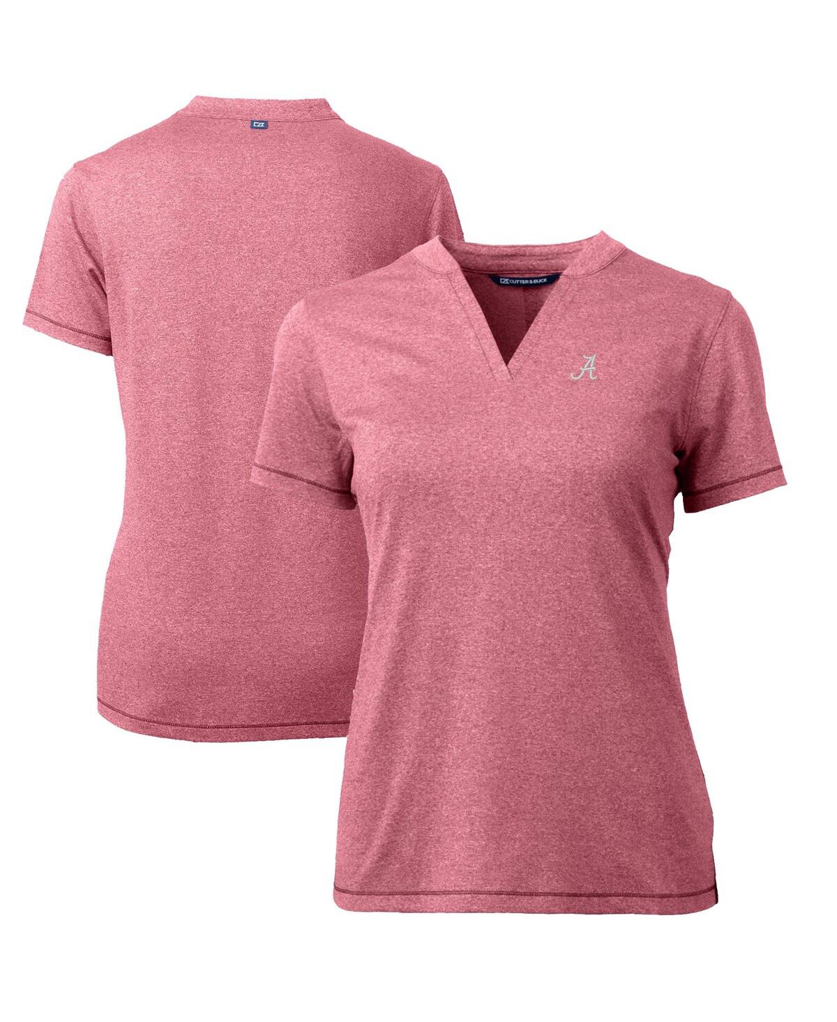 CUTTER & BUCK WOMEN'S CRIMSON ALABAMA CRIMSON TIDE FORGE BLADE V-NECK TOP 