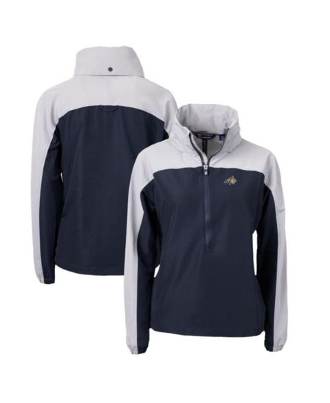 Женские куртки Cutter & Buck Navy Montana State Bobcats Charter Eco Half-Zip Anorak Jacket