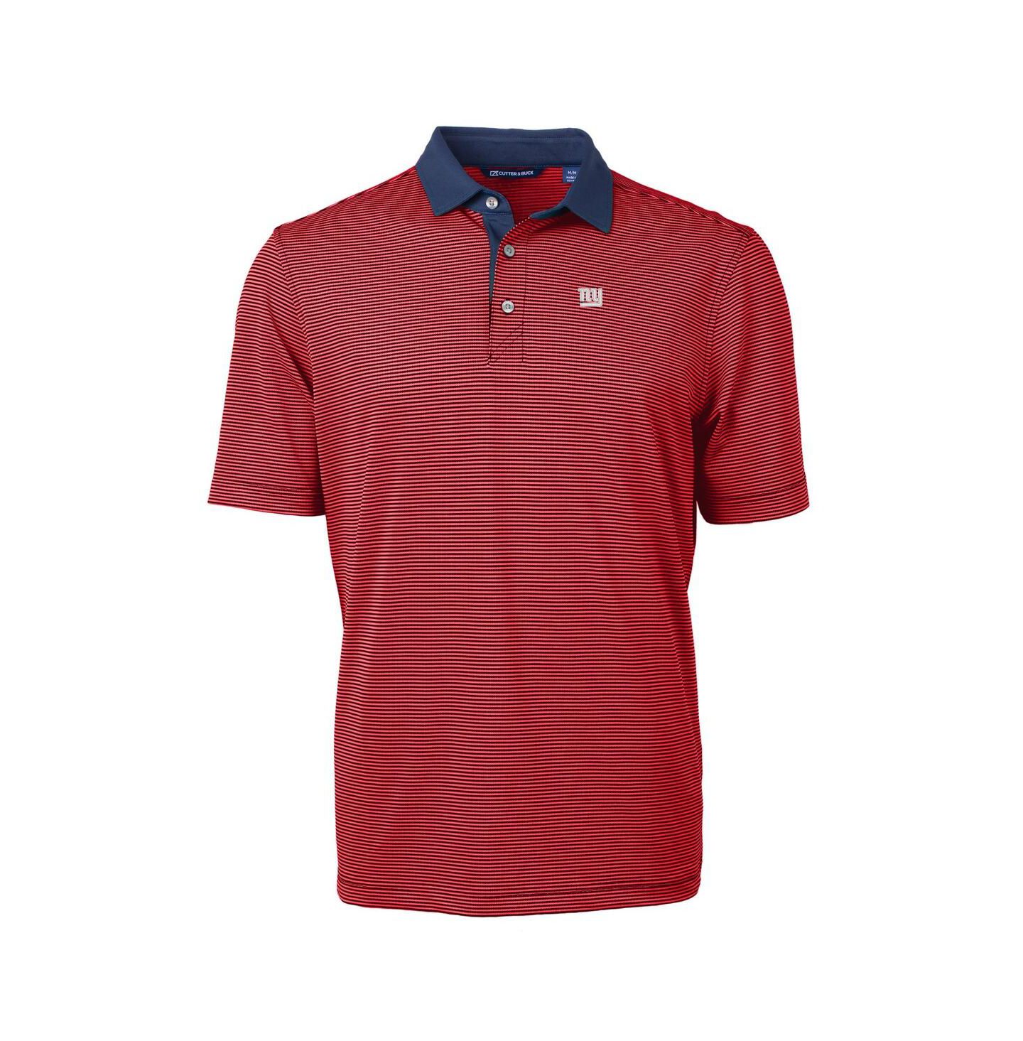 Мужское поло Cutter & Buck New York Giants Virtue Eco Pique Micro Stripe Polo, цвет: Синий / Белый — фото 4