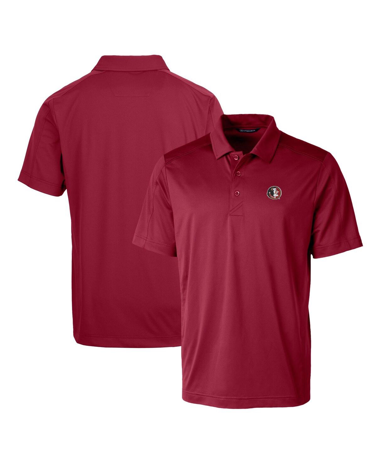 Garnet Florida State Seminoles Primary Team Logo Prospect Textured Stretch Polo - Garnet