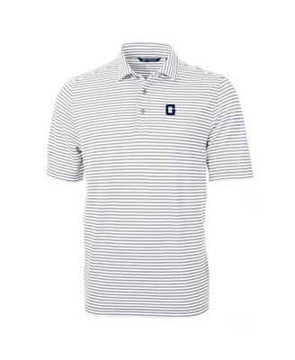 Men's Gray Georgetown Hoyas Throwback Logo Virtue Eco Pique Stripe Polo