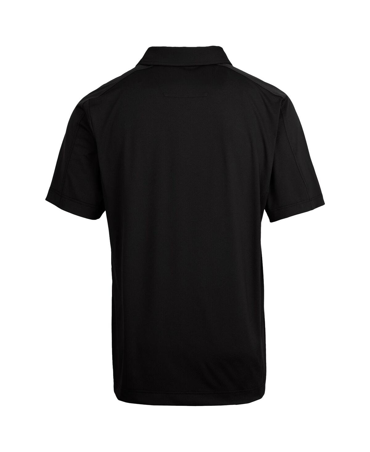 CUTTER & BUCK BLACK UTAH UTES PRIMARY TEAM LOGO PROSPECT TEXTURED STRETCH POLO 