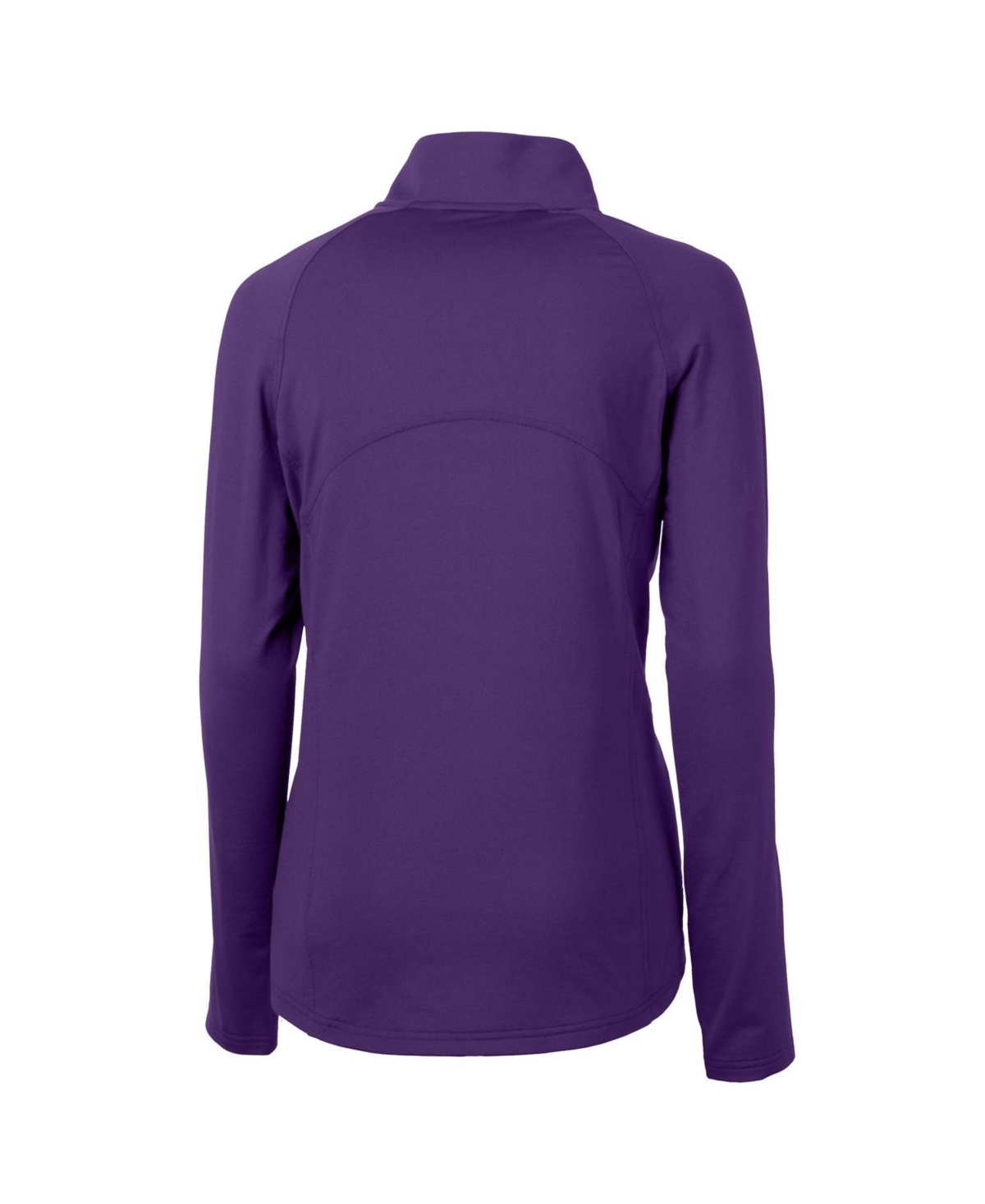 CUTTER & BUCK WOMEN'S PURPLE CLEMSON TIGERS ADAPT ECO KNIT STRETCH HALF-ZIP PULLOVER TOP 