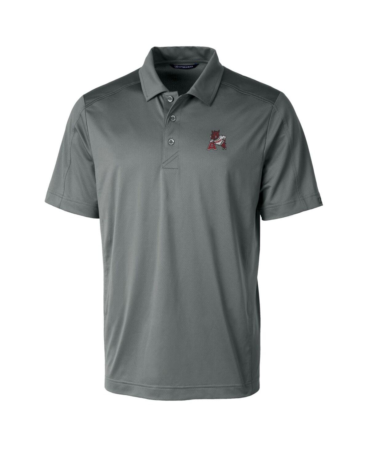 CUTTER & BUCK ARKANSAS RAZORBACKS PRIMARY TEAM LOGO PROSPECT TEXTURED STRETCH POLO 