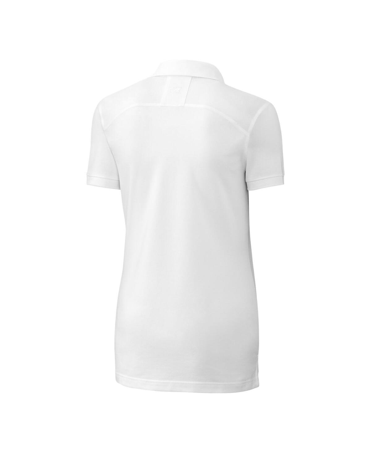 CUTTER & BUCK WOMEN'S WHITE NC STATE WOLFPACK ADVANTAGE TRI-BLEND PIQUE POLO 