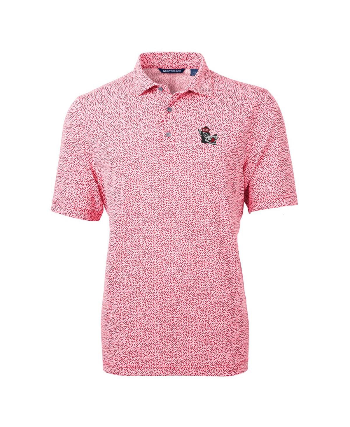 Cutter & Buck Men's Nc State Wolfpack Virtue Eco Pique Botanical Polo In Red