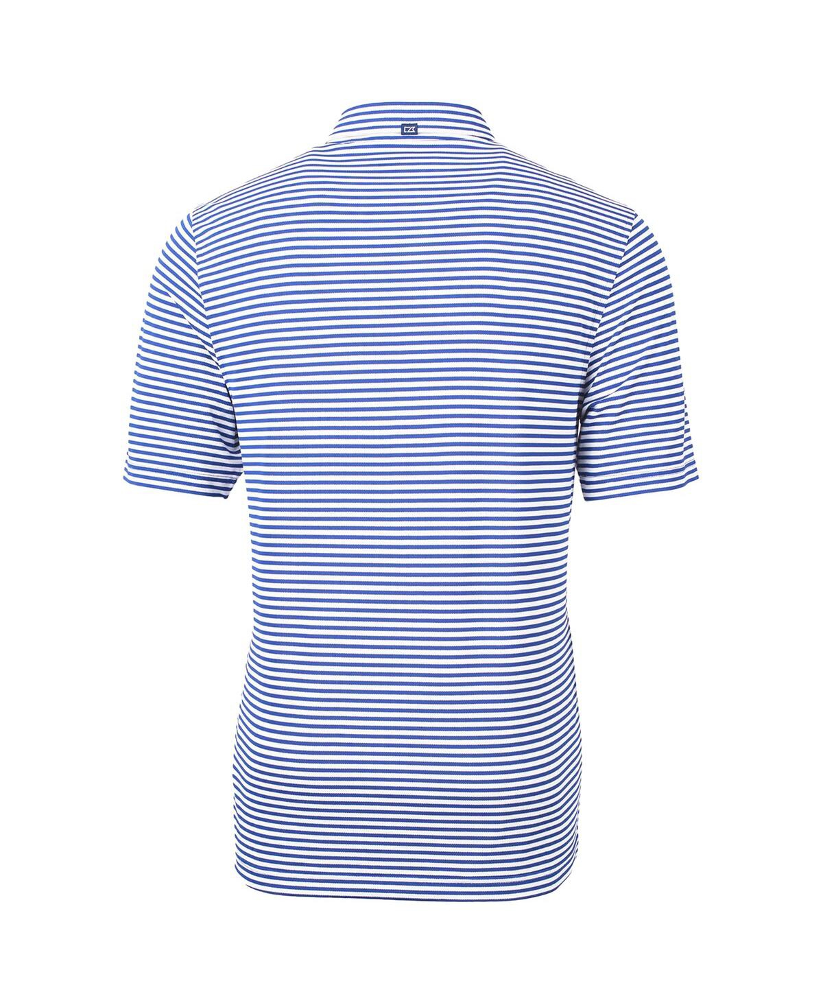 Cutter & Buck Men's Blue Air Force Falcons Throwback Logo Virtue Eco Pique Stripe Polo In Blue