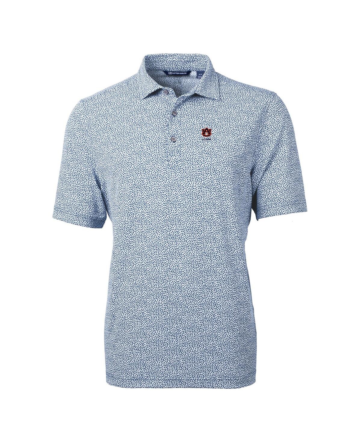 Cutter & Buck Men's Auburn Tigers Alumni Logo Drytec Virtue Eco Pique Botanical Print Polo In Navy