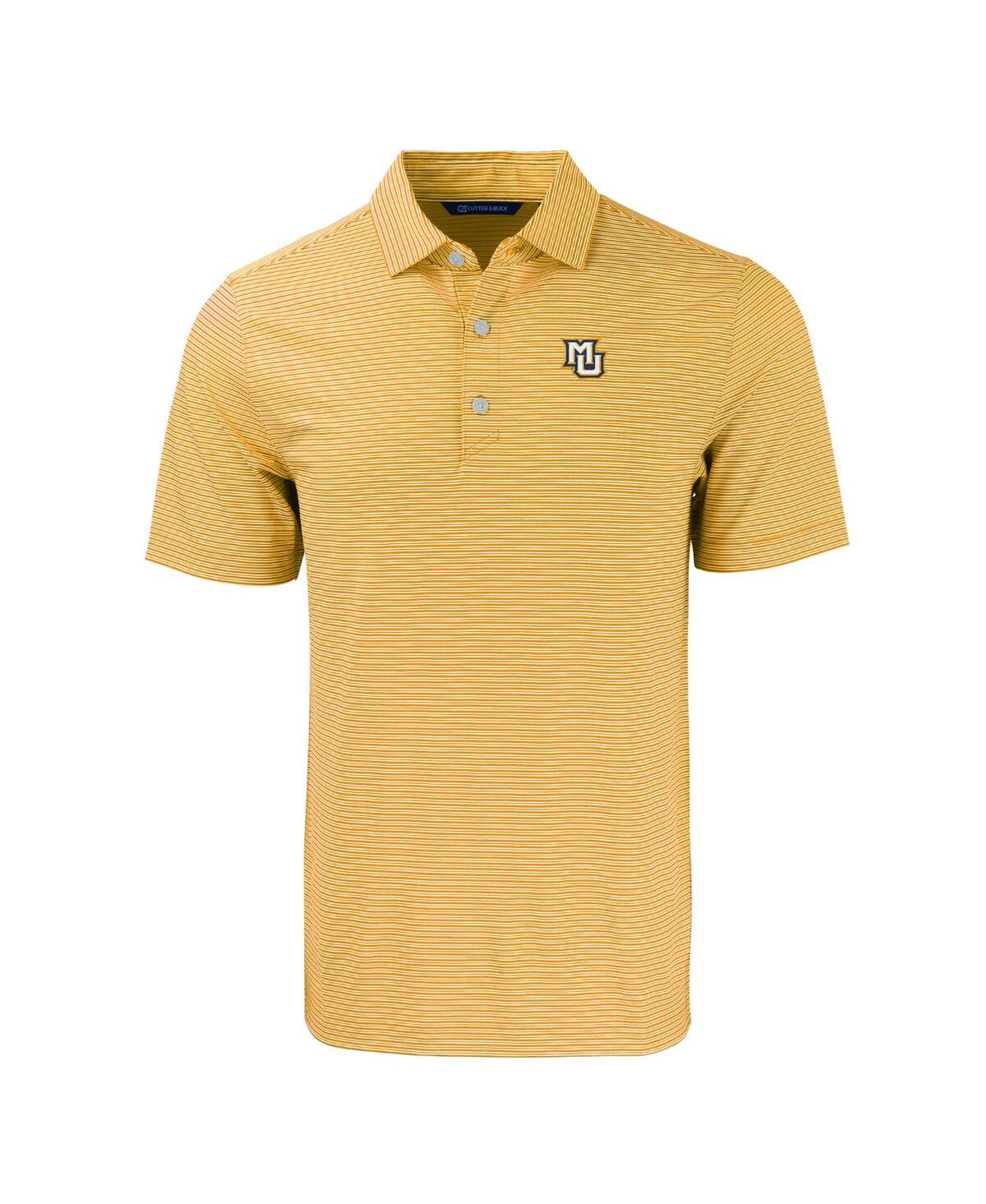 Cutter & Buck Men's Marquette Golden Eagles Forge Eco Double Stripe Stretch Polo In Gold,white