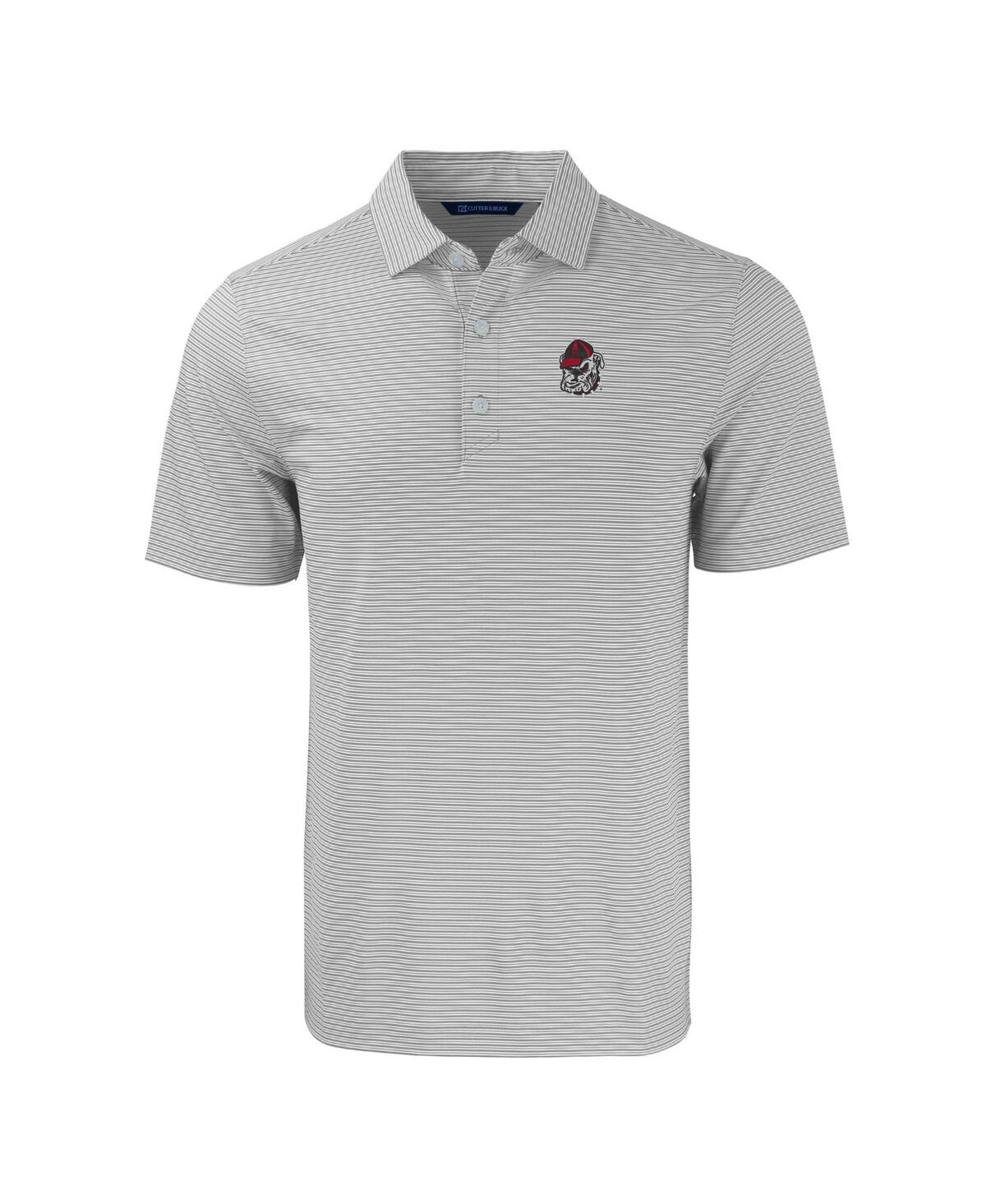 Cutter & Buck Men's Georgia Bulldogs Forge Eco Double Stripe Stretch Polo In Gray,white