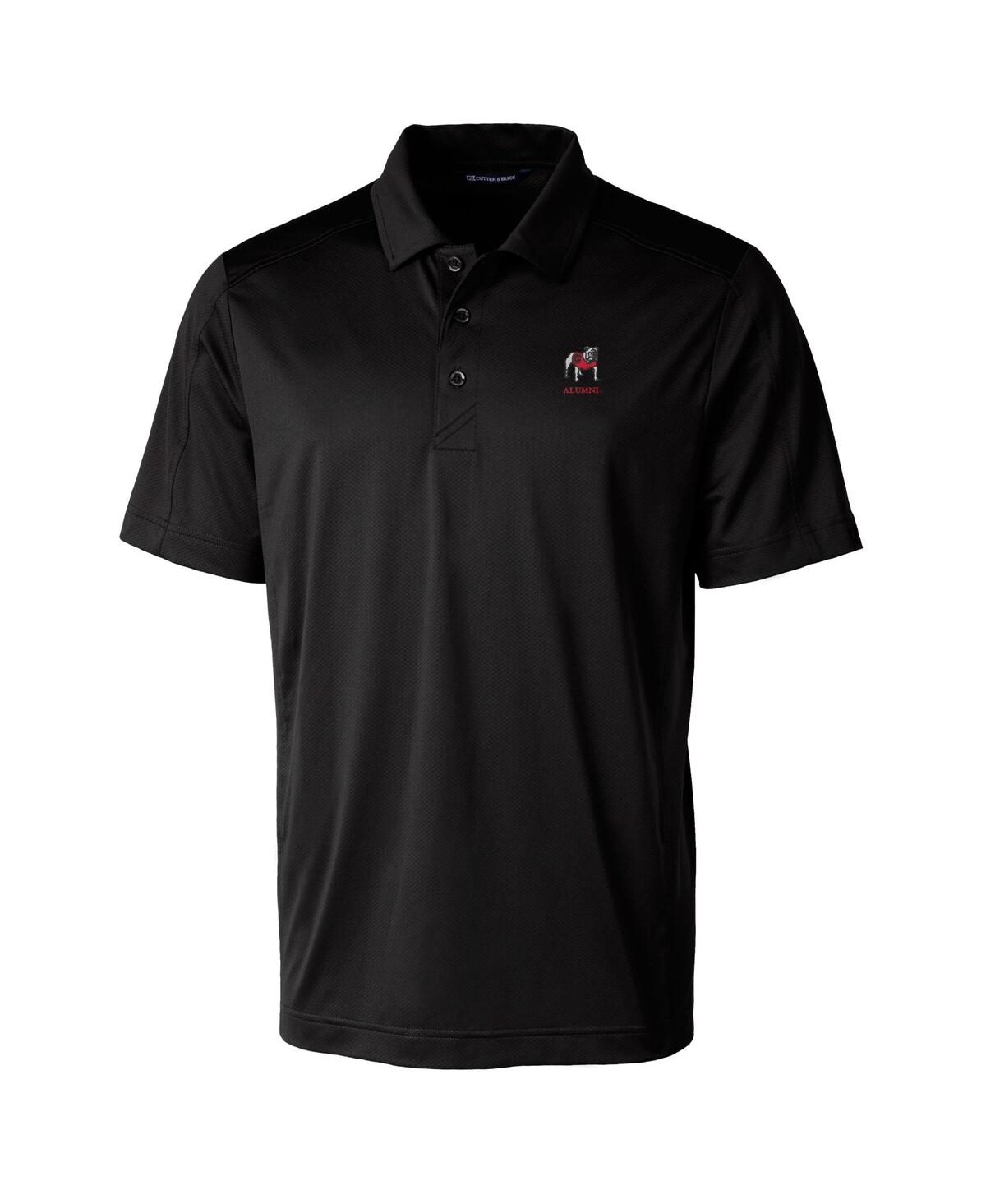 Cutter & Buck Men's Georgia Bulldogs Alumni Logo Prospect Drytec Textured Stretch Polo In Black