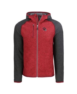 Men's Heather Red/Heather Charcoal Kansas City Chiefs Helmet Mainsail Sweater-Knit Full-Zip Hoodie