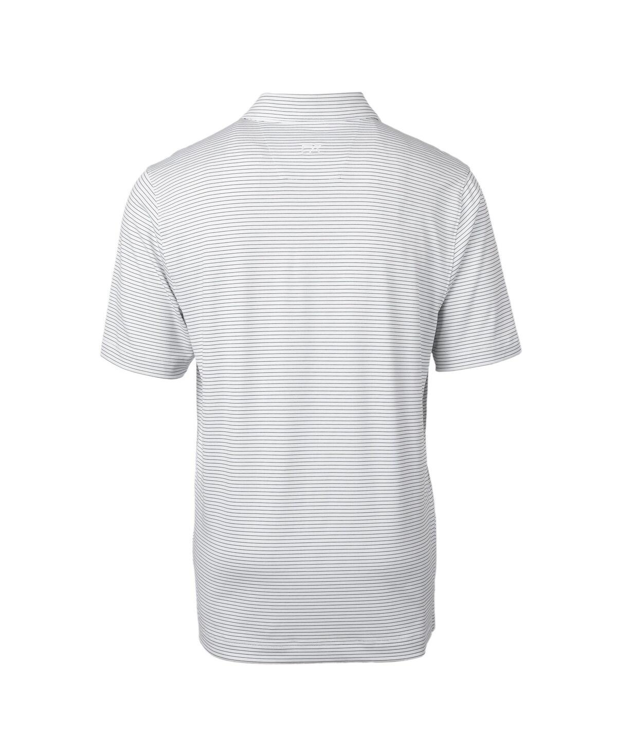 Cutter & Buck Men's White Vanderbilt Commodores Vault Forge Pencil Stripe Stretch Polo In White