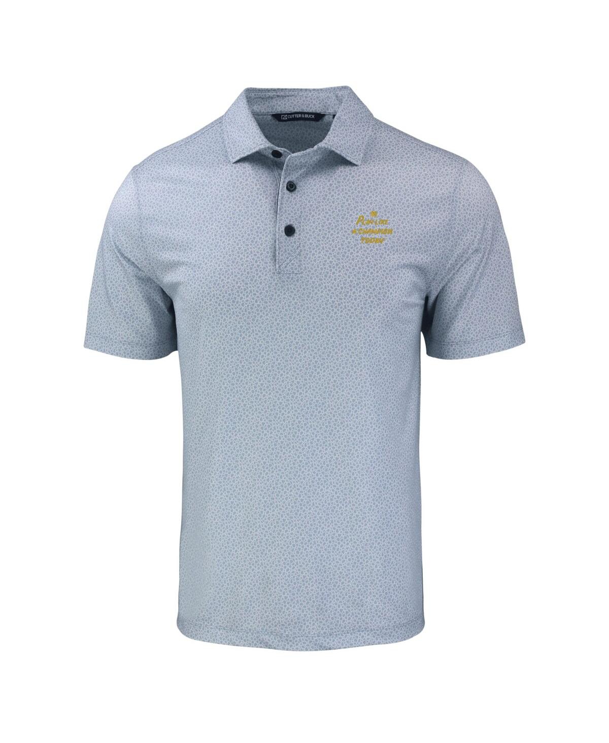 Cutter & Buck Men's Notre Dame Fighting Irish Play Like A Champion Today Pike Eco Pebble Print Stretch Polo In Gray,white