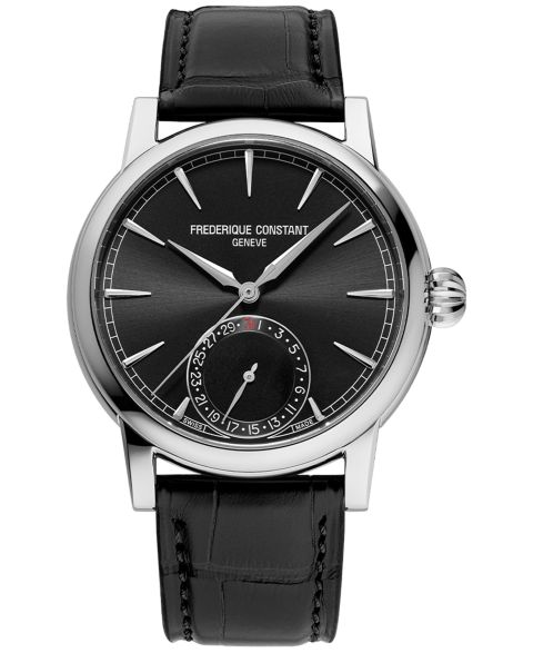 Мужские часы Frederique Constant Swiss Automatic Classic Date Manufacture Black Leather Strap Watch 40mm