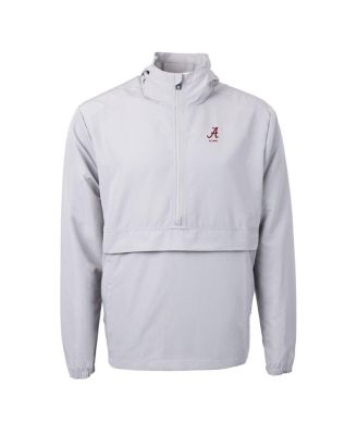 Men's Gray Alabama Crimson Tide Alumni Logo Charter Eco Knit Anorak Half-Zip Jacket