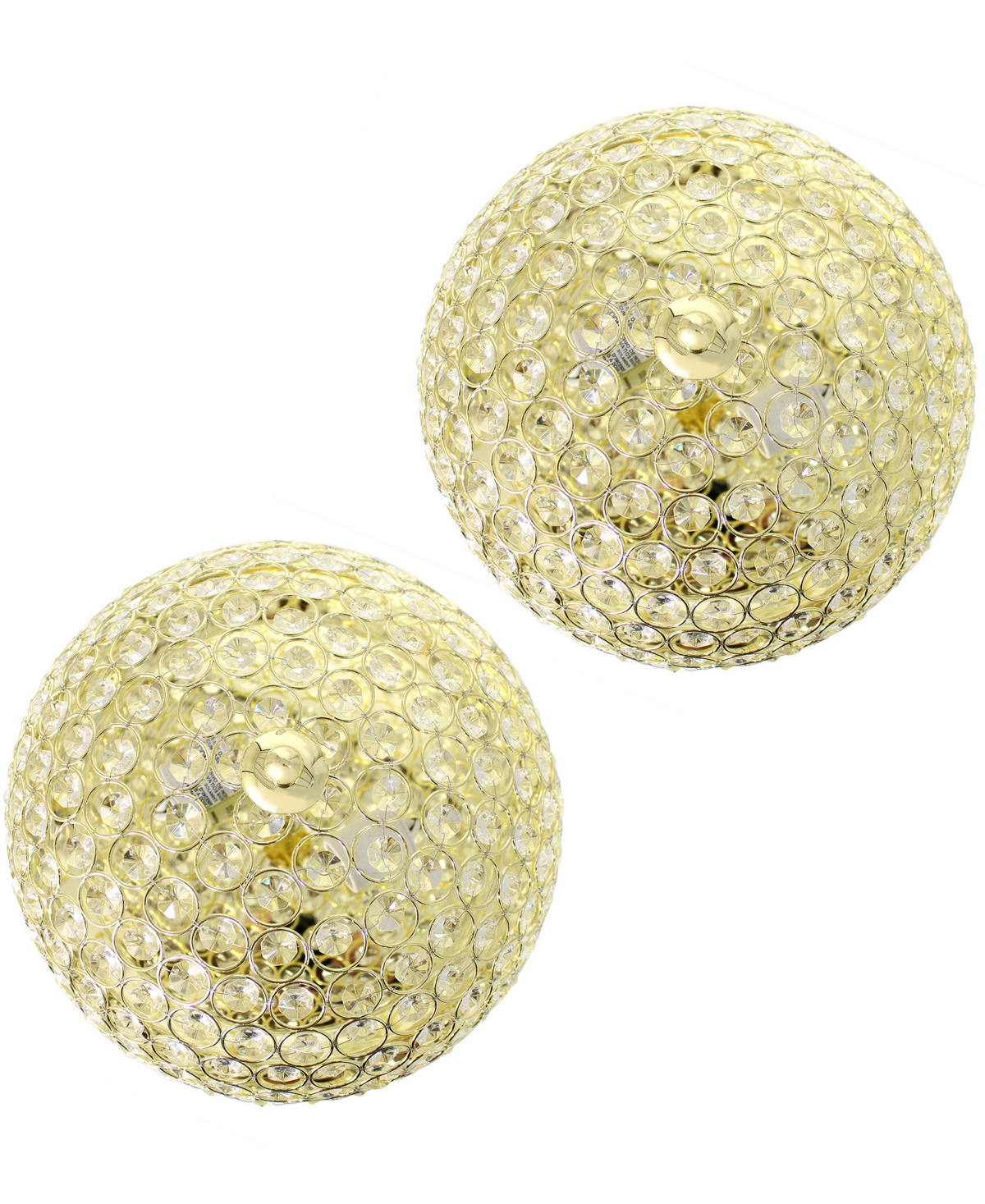 Lalia Home Crystal Glam 2 Light Ceiling Flush Mount, Pack of 2