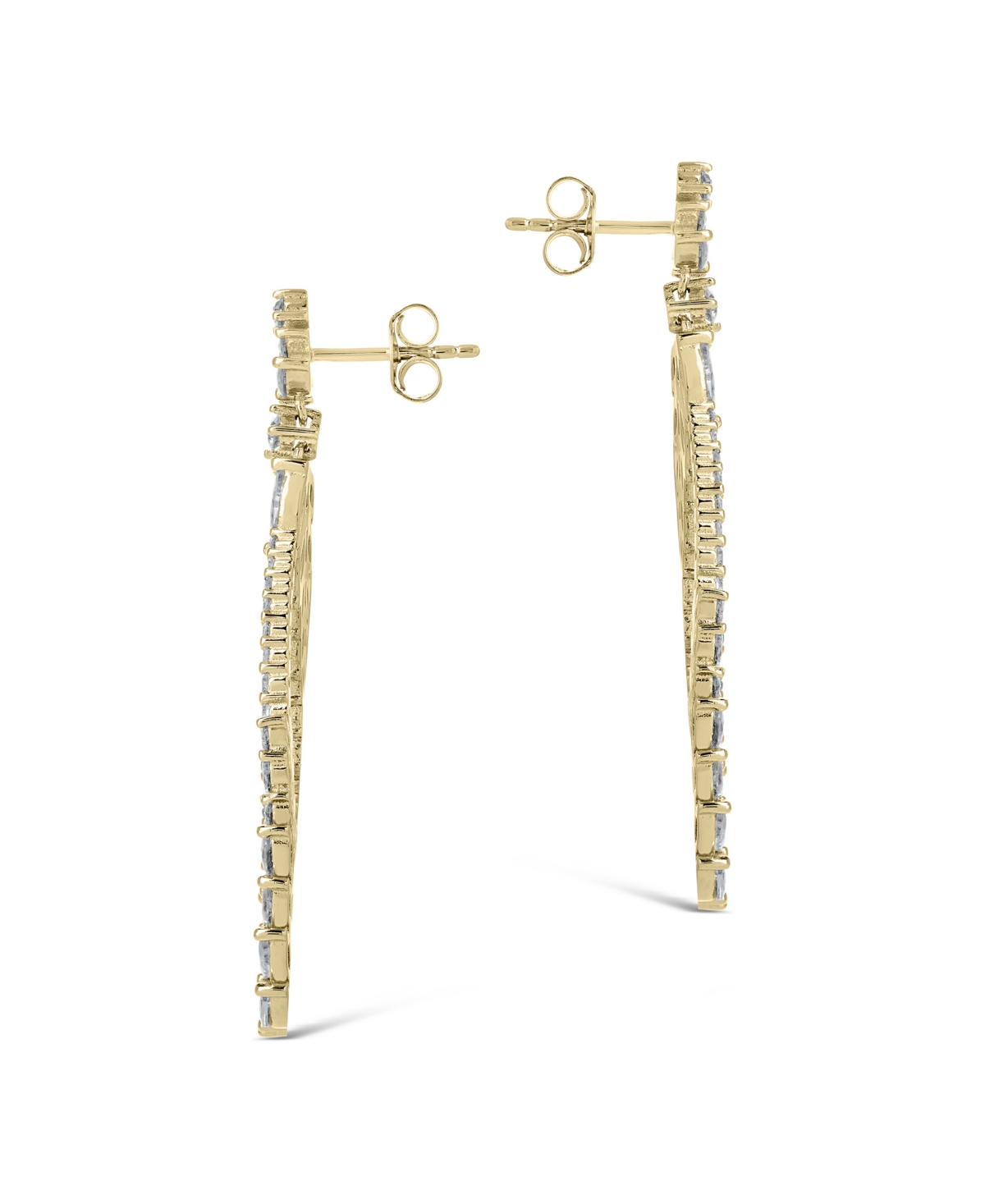 Sterling Forever Gail Statement Cubic Zirconia Drop Earrings In Gold