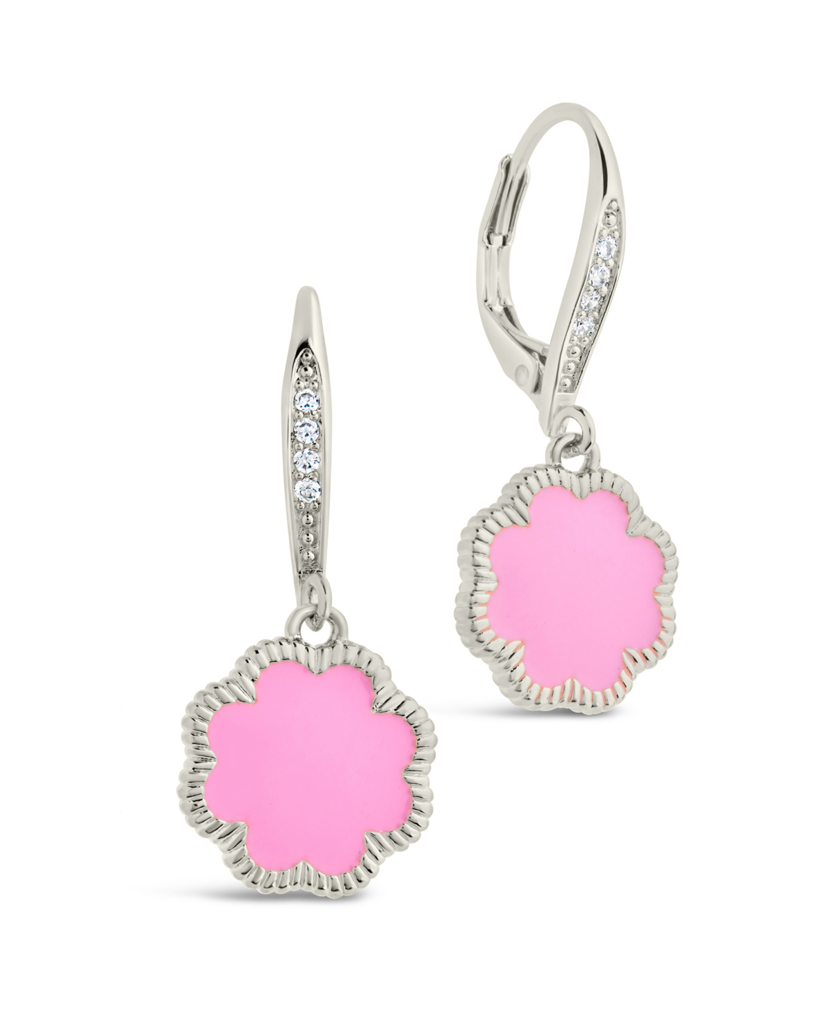 Sterling Forever Rose Petal Short Drop Earrings - Mother of pearl