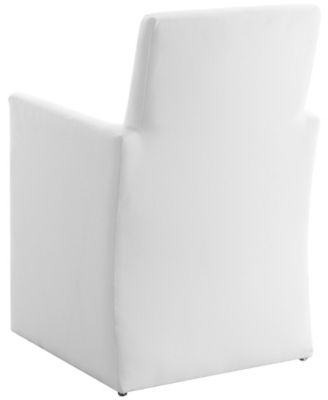 36" Wood Mara Stain-Resistant Fabric Dining Armchair