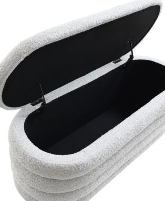 19" Wood Cleo Storage Bench Ottoman