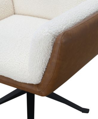 Ace 32" Wood Two-Toned Swivel Accent Chair