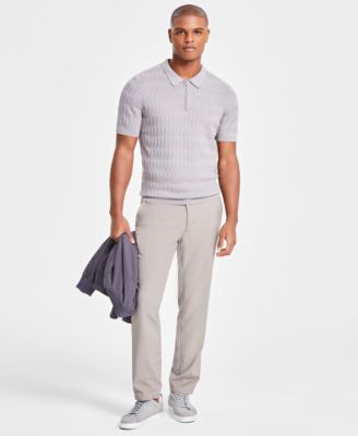 Men's Textured Polo Sweater, Created for Macy's