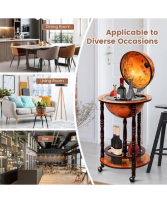 16th Century Wood Globe Wine Bar Stand