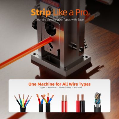 Manual Wire Stripping Machine 0.06–1.18 Inch Copper Cable Stripper with Adjustable Blade Depth and Visible Window, Hand Crank or Drill Powered