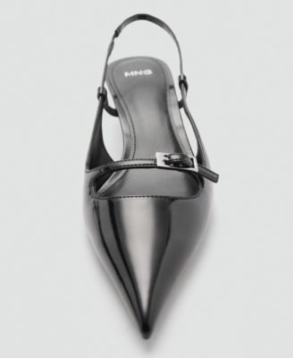 Women's Buckle Detail Slingback Heeled Shoes