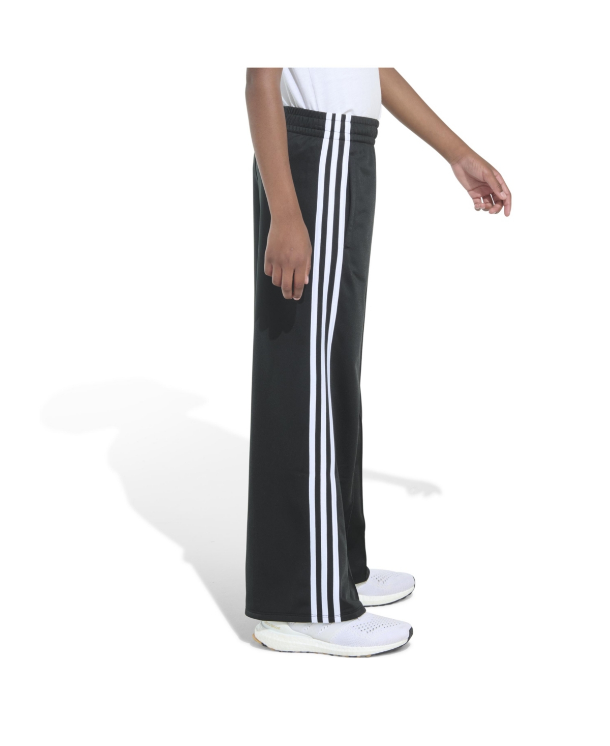 adidas Big Girls Elastic Waistband Wide Leg Tricot Pant