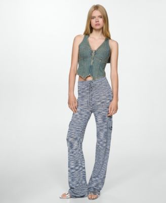 Women's Cargo Pockets Knitted Pants