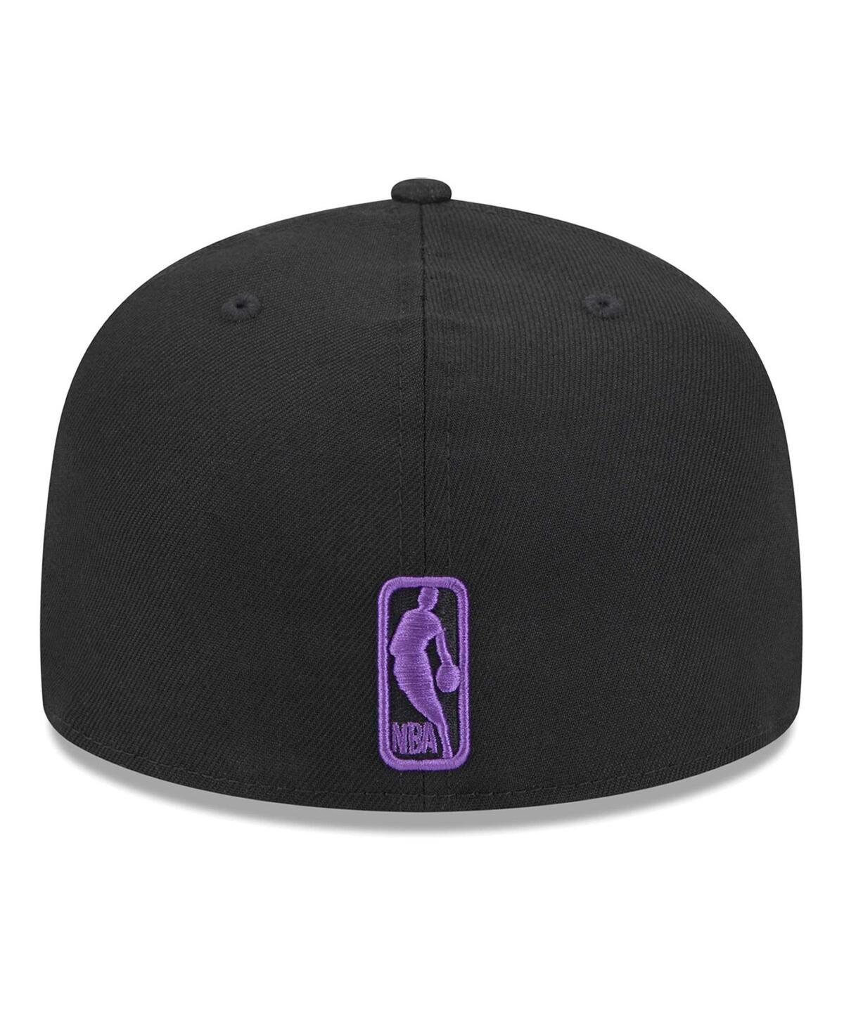 Shop New Era Men's Black Los Angeles Lakers Coral Reef Visor 59fifty Fitted Hat