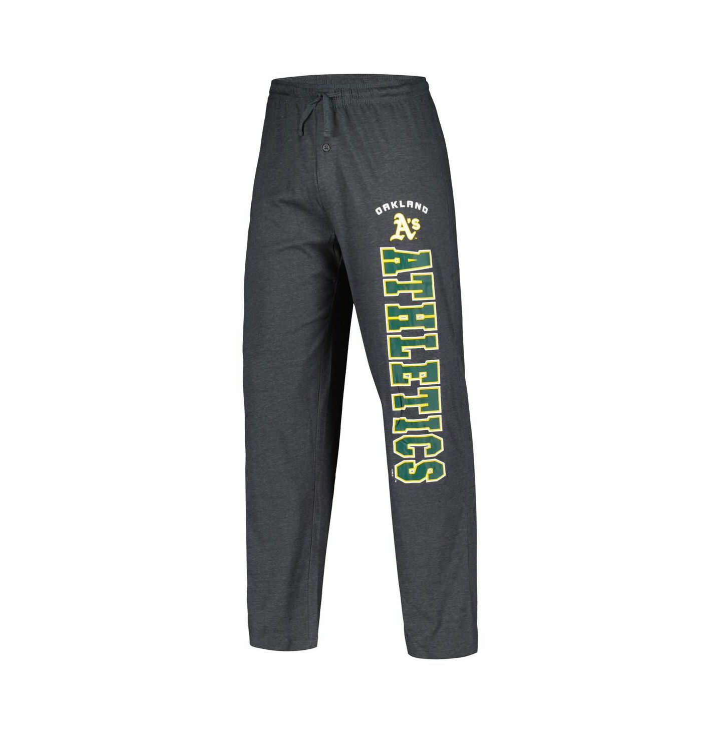 Мужские пижамы Concepts Sport Charcoal/Green Oakland Athletics Meter T-Shirt Pants Sleep Set — фото 2