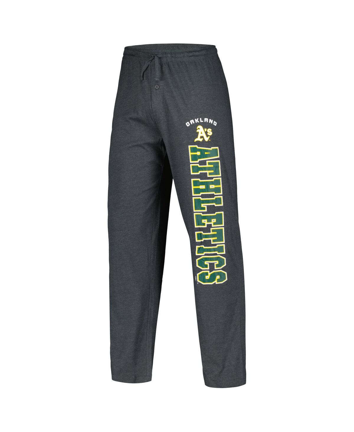 Concepts Sport Men's Charcoal/green Oakland Athletics Meter T-shirt Pants Sleep Set In Charcoal,green