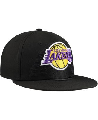 Men's Black Los Angeles Lakers Blackout Shadow Logo 59FIFTY Fitted Hat