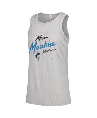 Women's Gray Miami Marlins Gauze High Neck Tank Top