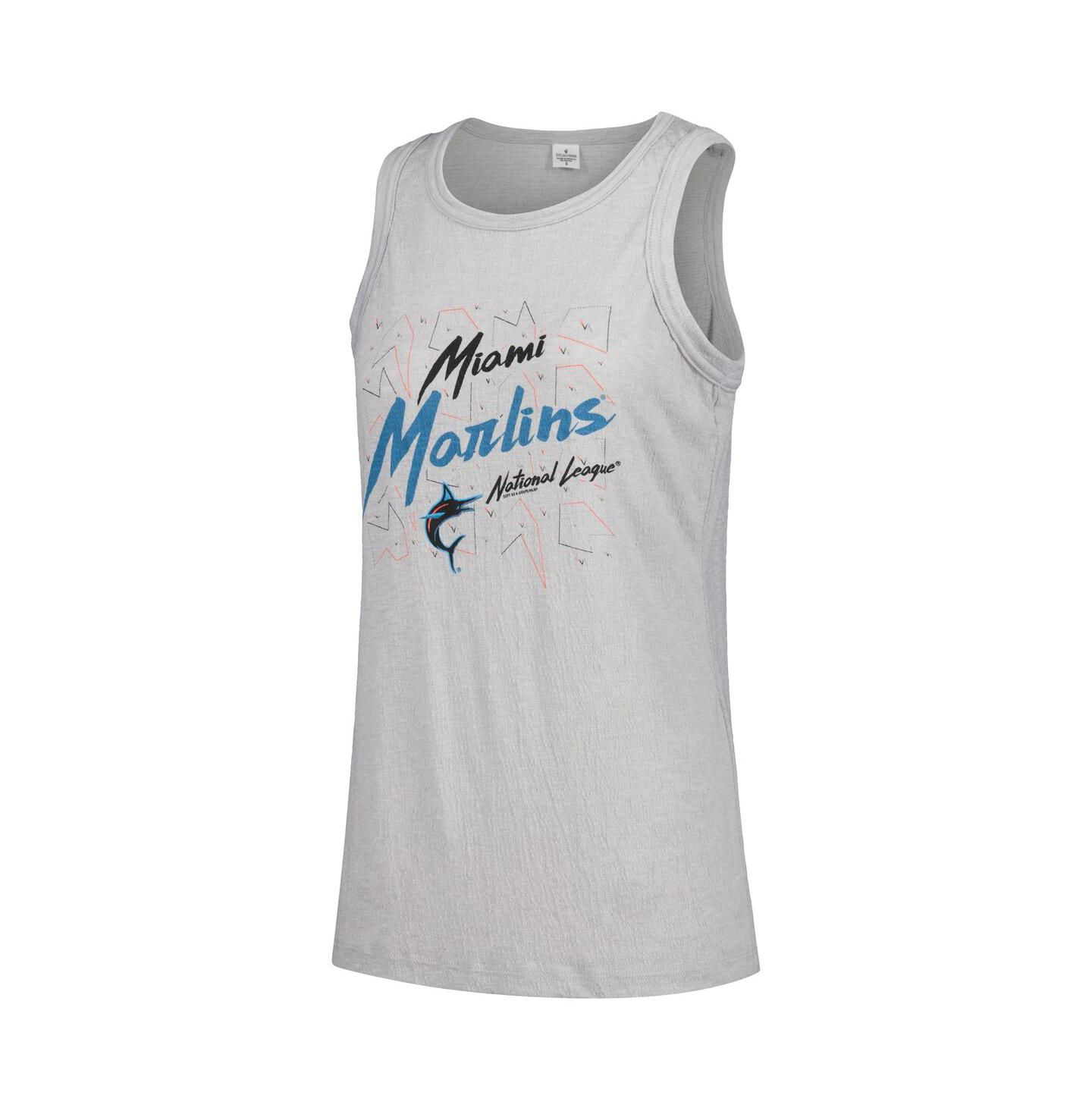 Женский топ Soft As A Grape Gray Miami Marlins Gauze High Neck — фото 3