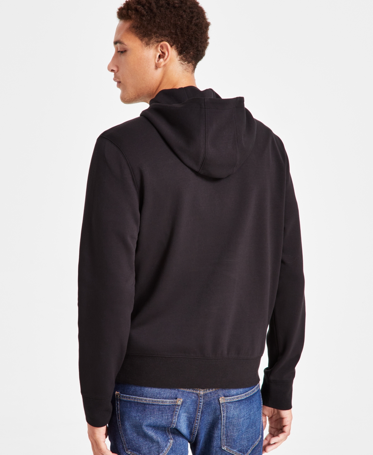 MICHAEL KORS MEN'S MODERN-FIT STRETCH TEXTURED LOGO HOODIE 
