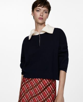 Mango Women's Zip Neck Jumper - Macy's