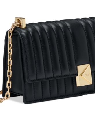 Deco Quilted Leather Mini Flap Chain Crossbody Bag