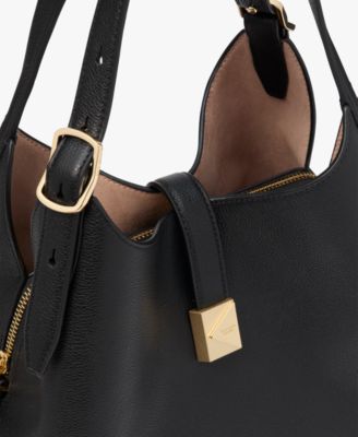 Deco Medium Pebbled Leather Crossbody Tote Bag