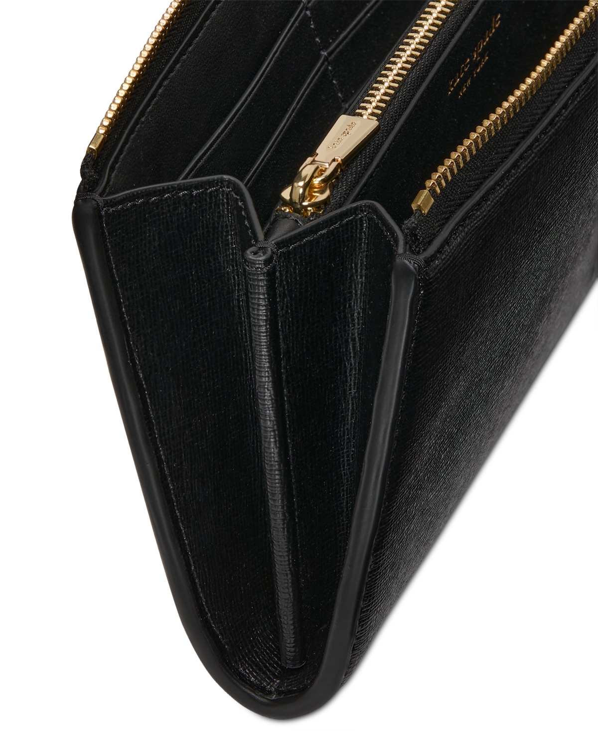 Kate Spade Devin Saffiano Leather Zip Around Continental Wallet In Black