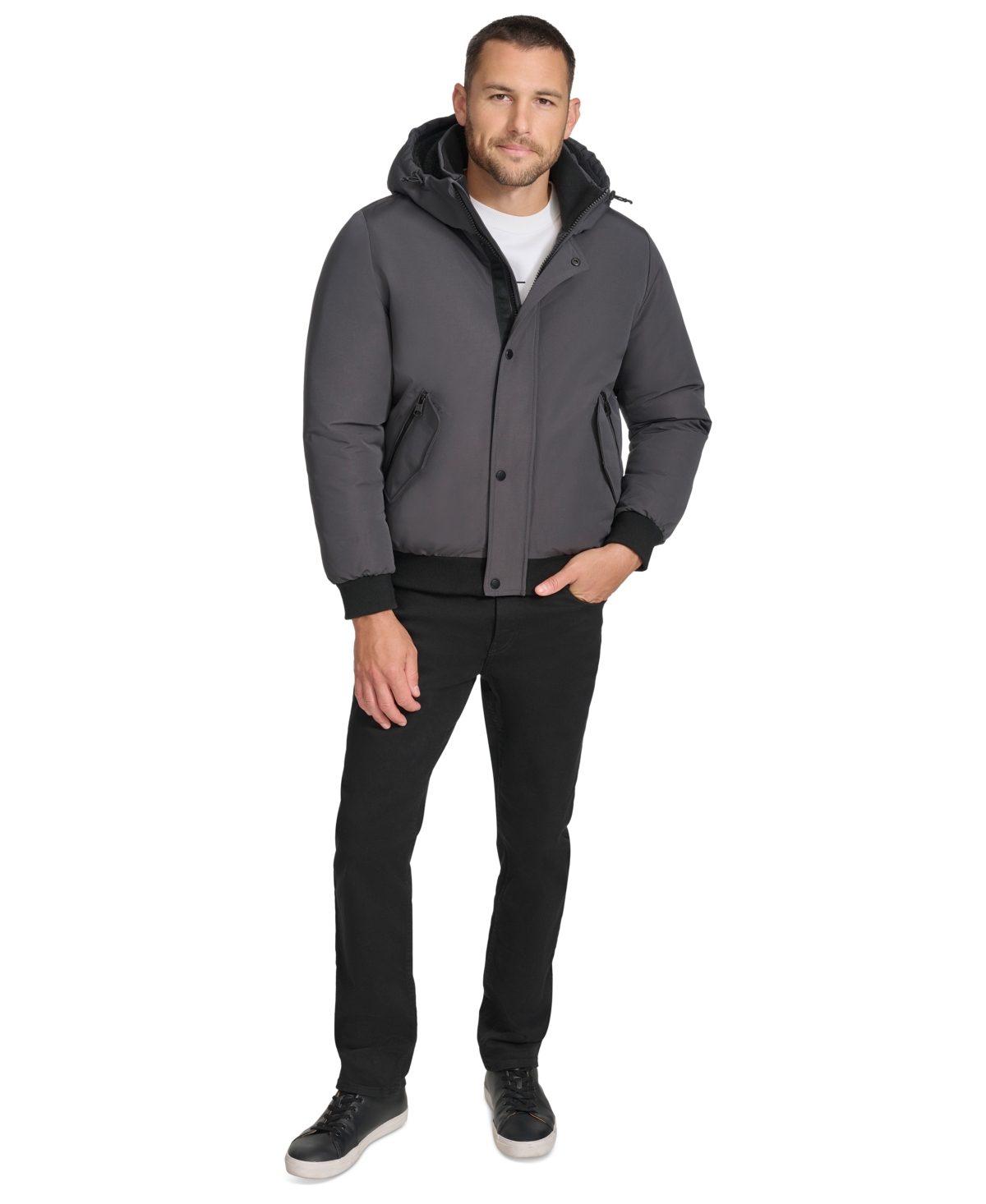 Calvin Klein Ckm Short Parka Ocm4 In Iron