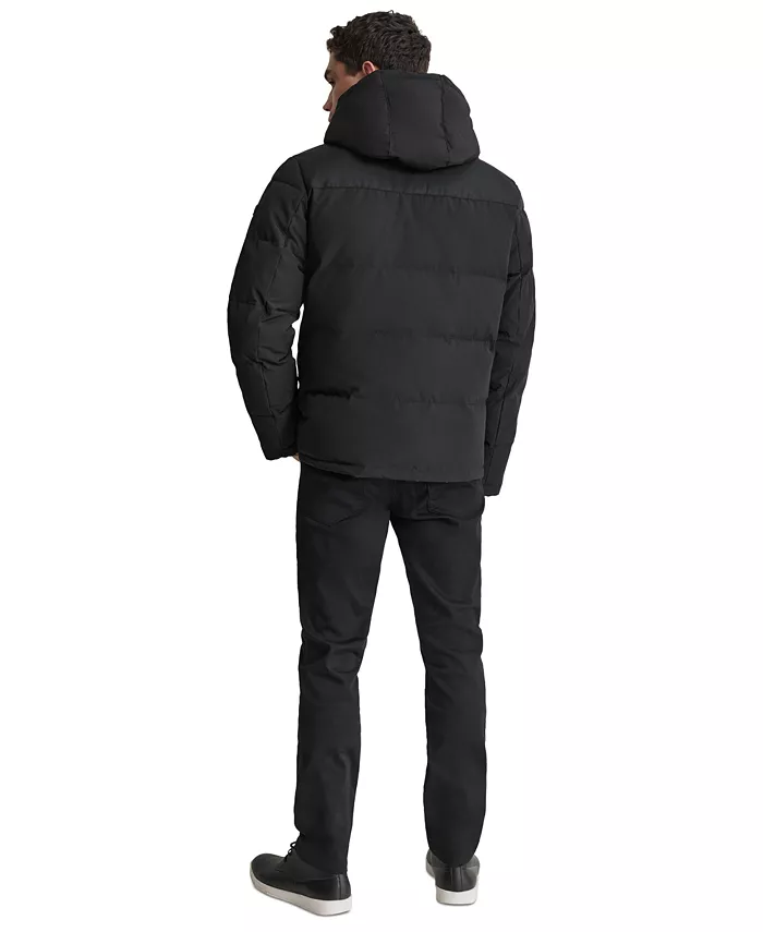 Men's Mixed-Media Puffer Coat - thumbnail 10