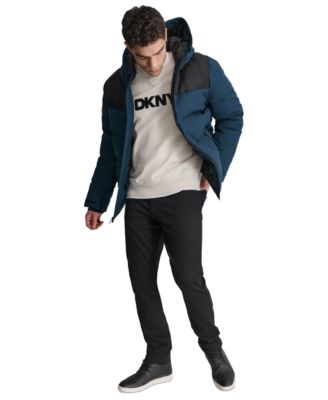 Men's Mixed-Media Puffer Coat, Created for Macy's 