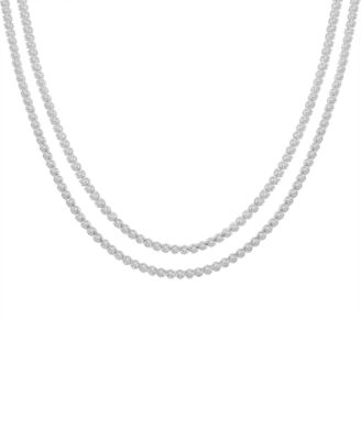 Diamond Two Layer 17" Tennis Necklace (5 ct. t.w.) in 10k White Gold or 10k Yellow Gold, Created for Macy's